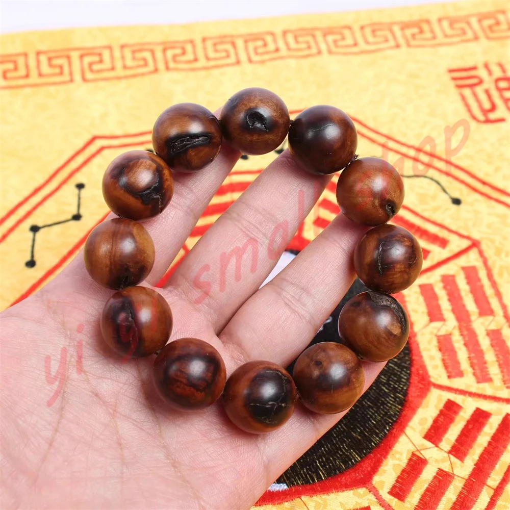 

Lightning strike jujube wood, Buddha bead bracelet, Taoist artifact, 2.0cm * 12 lightning scorched prayer beads, handmade wooden