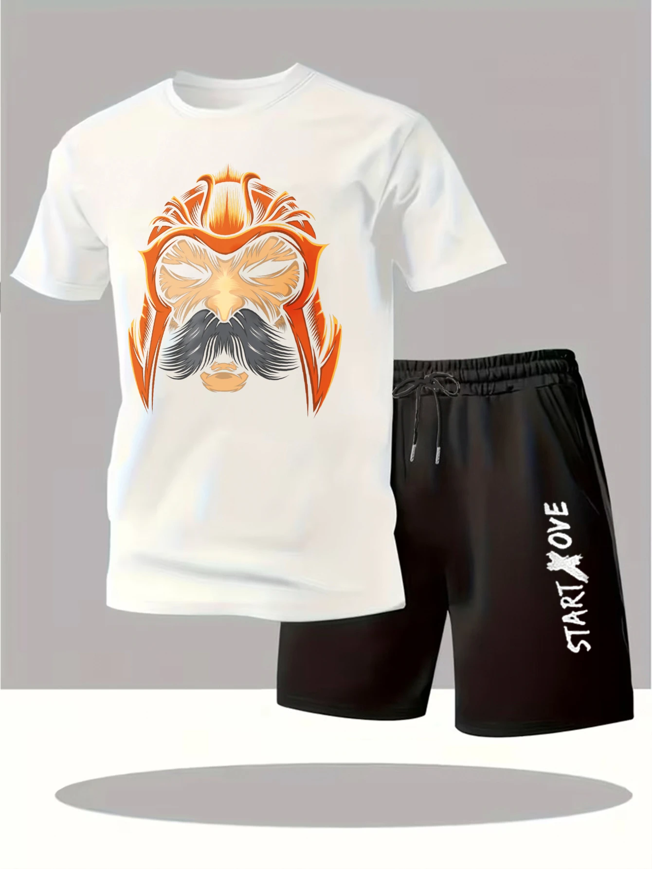 

Мужские комплекты 2025: Новинка! Модный костюм-двойка в стиле Y2K с принтом, футболка с коротким рукавом и шорты.