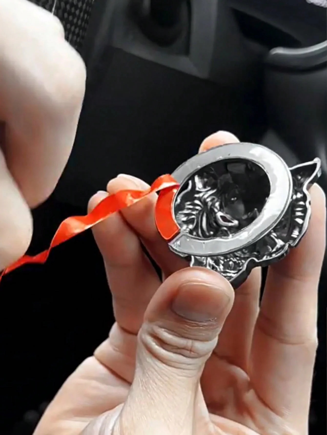 Cubierta del botón de inicio con un solo toque de cabeza de tigre: embellecedor de anillo de encendido de metal, protector y decorativo para interruptor de arranque/parada de motor de automóvil, No