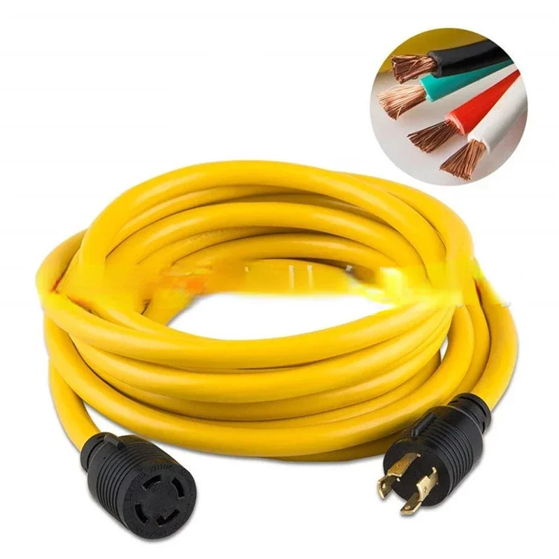 RV Extension Cable  Self-Locking Plug Power Cord American Standard Power Cord Plug American Power Cord