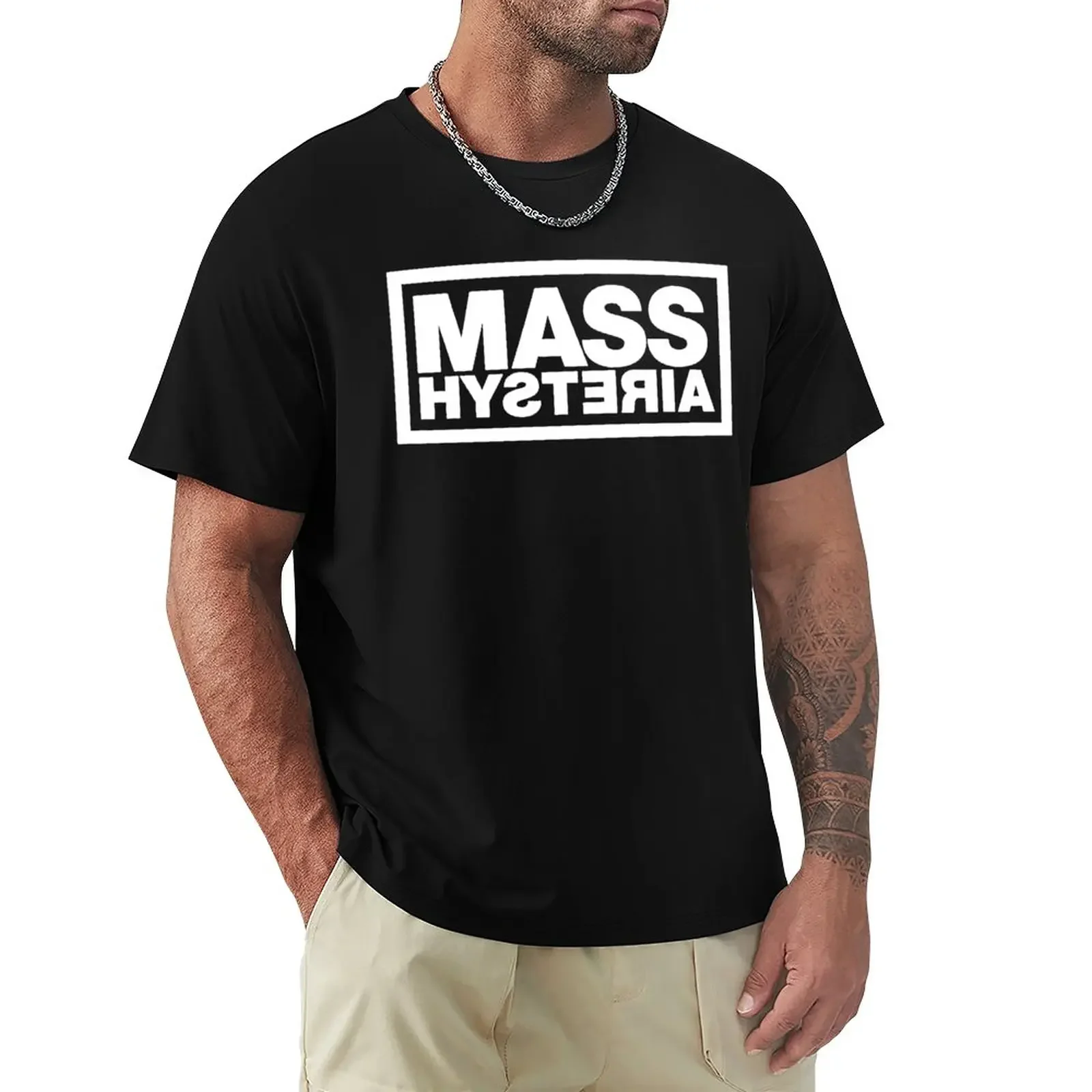 Tees man graphics oversized black t shirts for men clothing harajuku oversized Summer Mass Hysteria Band Rock French T-Shirt New