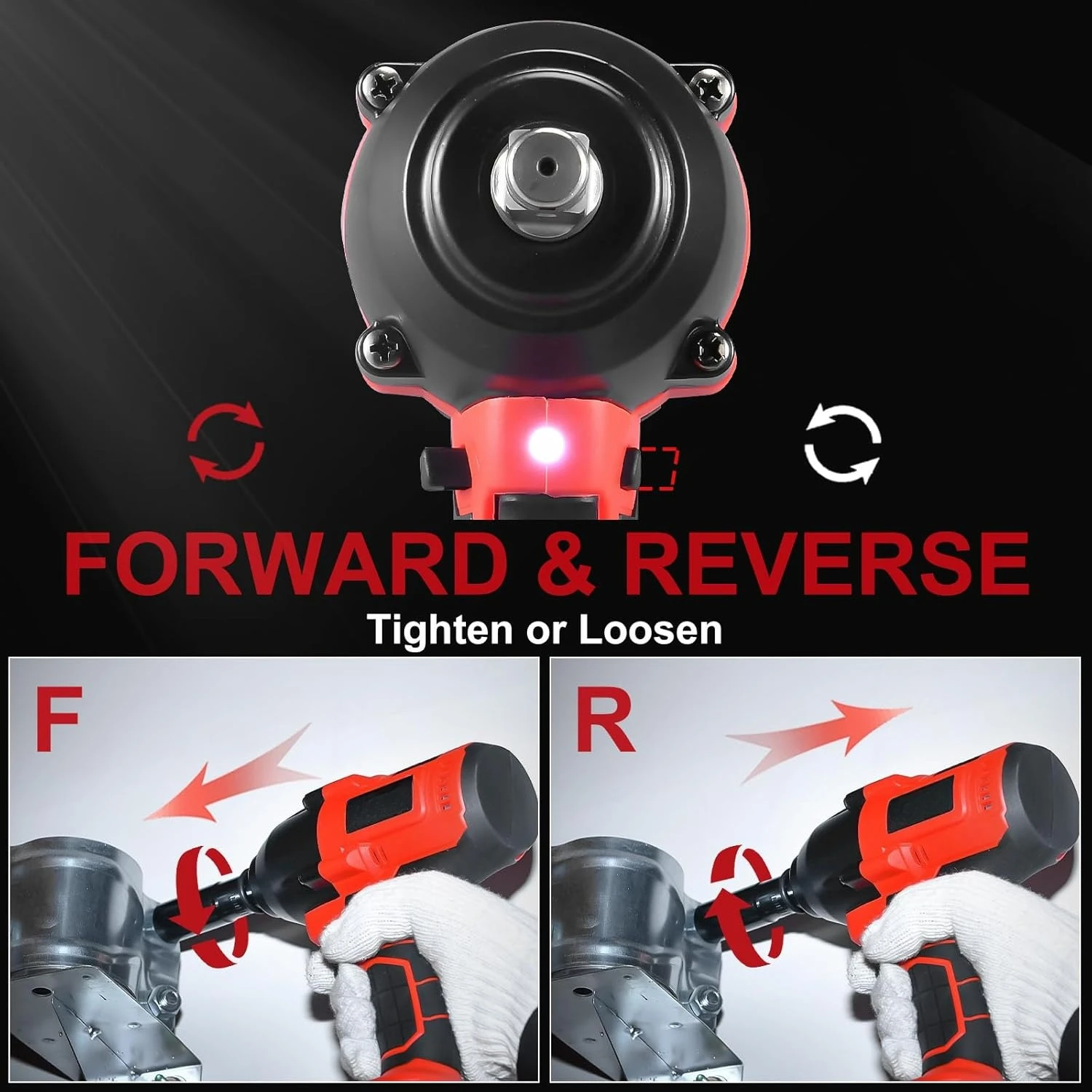 مفتاح ربط لاسلكي 1/2 بوصة، مجموعة مسدس Power Impact، بحد أقصى 600N. M/450Ft-lbs سائق تأثير كهربائي عزم دوران عالي، شعبية جديدة #4