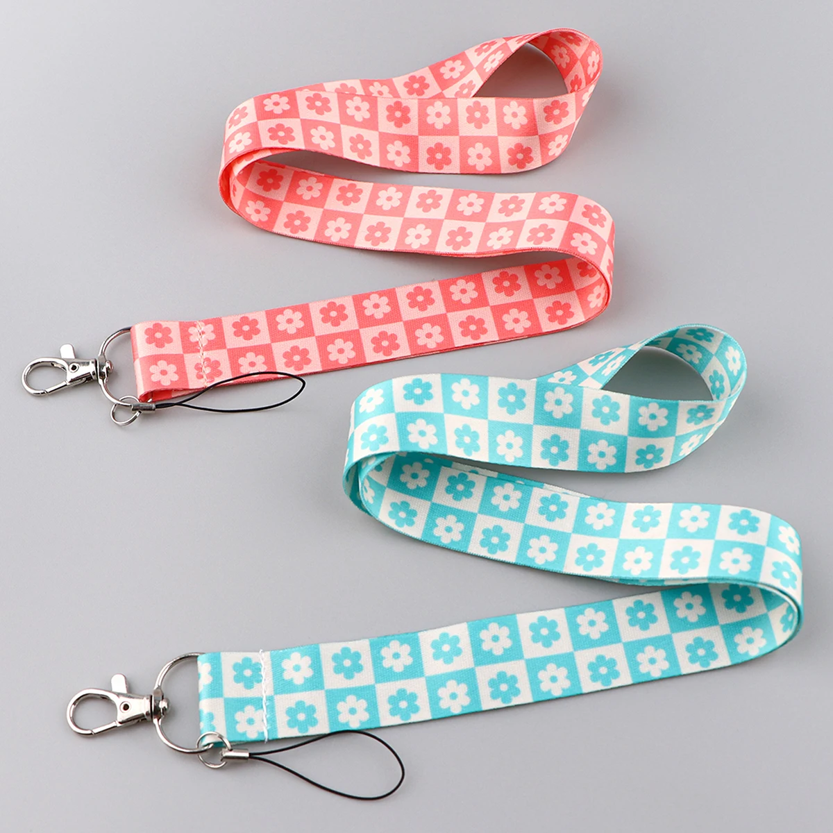 Cute Flowers Lanyard Phone Straps Neck Strap ID Badge Holder Keychain Key Holder Hang Rope Keyrings Accessories