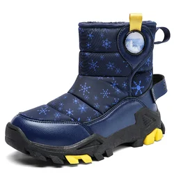 Winter children's snow boots for boys and girls thickened mid-calf waterproof non-slip  warm high-quality sports cotton