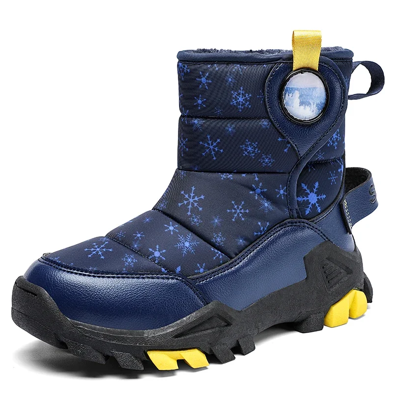 Winter children's snow boots for boys and girls thickened mid-calf waterproof non-slip  warm high-quality sports cotton 