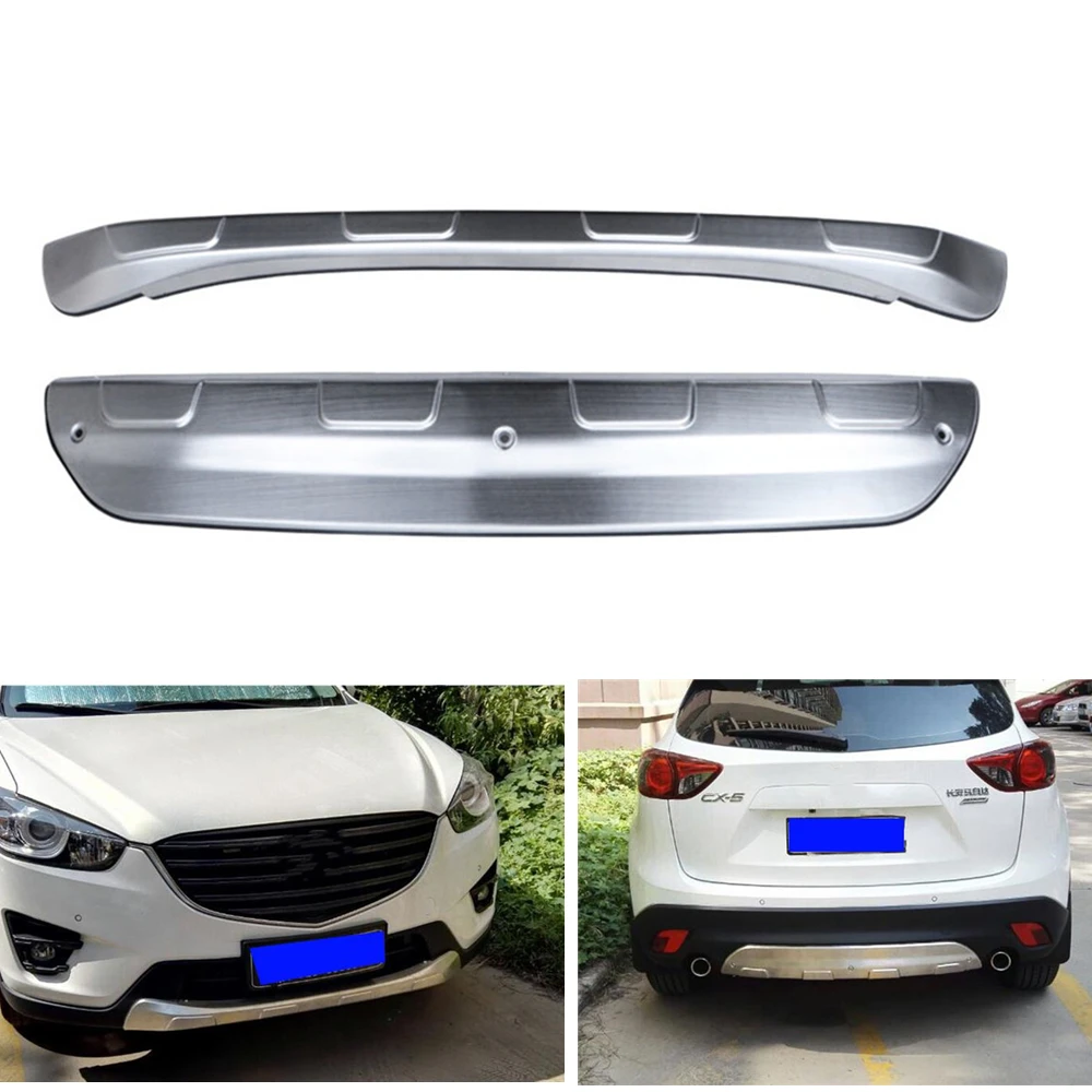 

Car Front & Rear Bumper Diffuser Guard Skid Plate Lip Tow Mud Fender Board Spoiler Stainless Steel For Mazda CX5 2013-2016