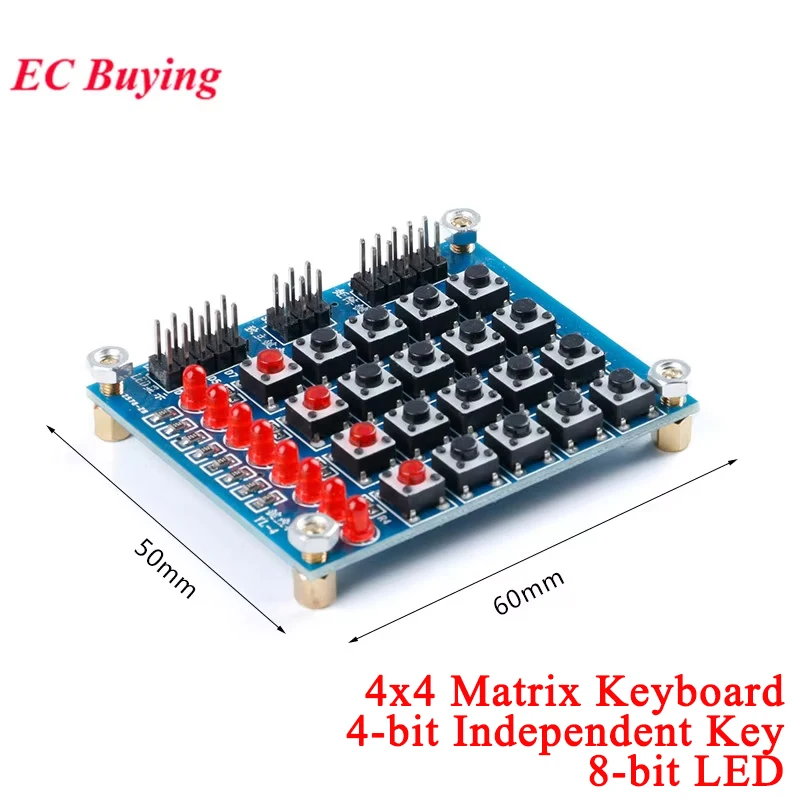 4x4 Matrix Keyboard 4*4 Keypad Array Module Key Button Membrane Switch with LED MCU Control Panel Board Pad DIY Kit For Arduino