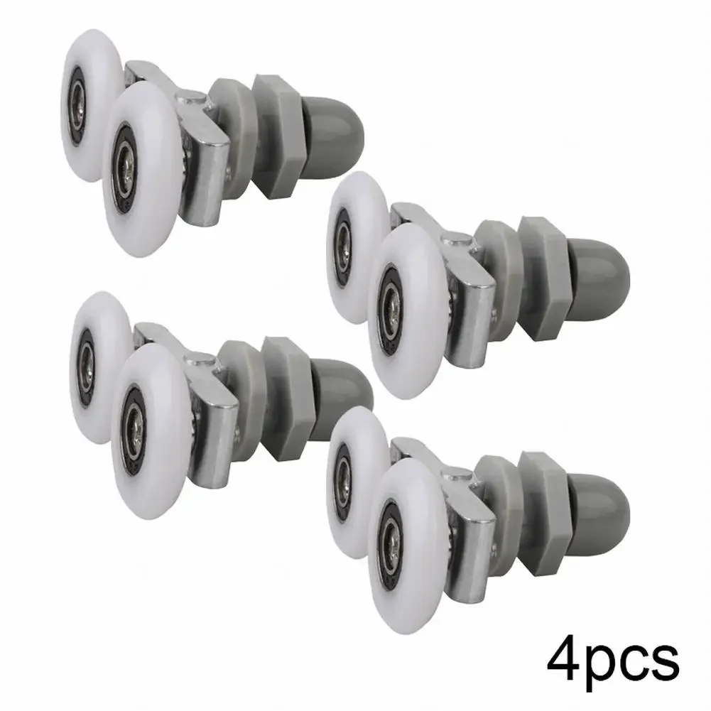Smooth Sliding Shower Door Roller Wheels, Long Lasting Performance, Perfect for 4 6mm Glass Thickness, 4 Piece Set