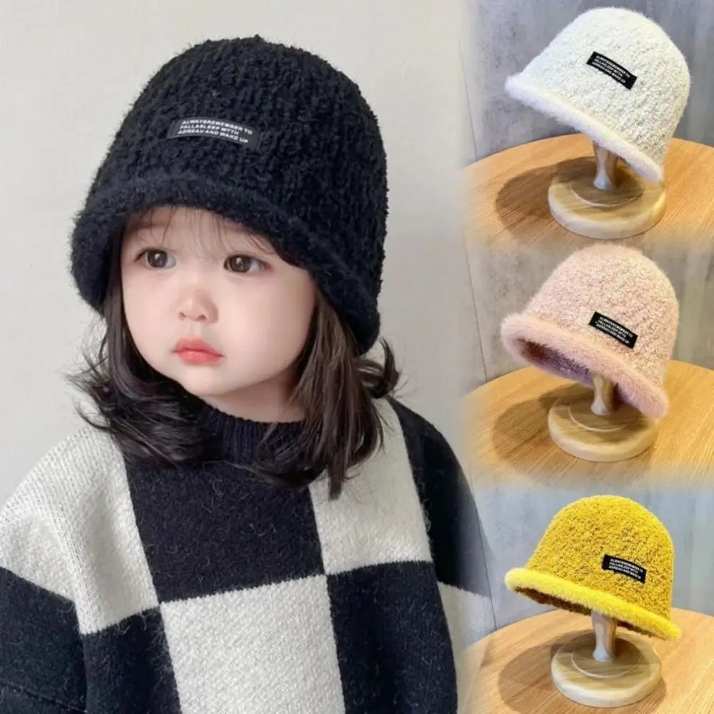 

Fashion Thicken Bucket Hats Soft Windproof Bonnet Solid Color Warm Hat Autumn Winter