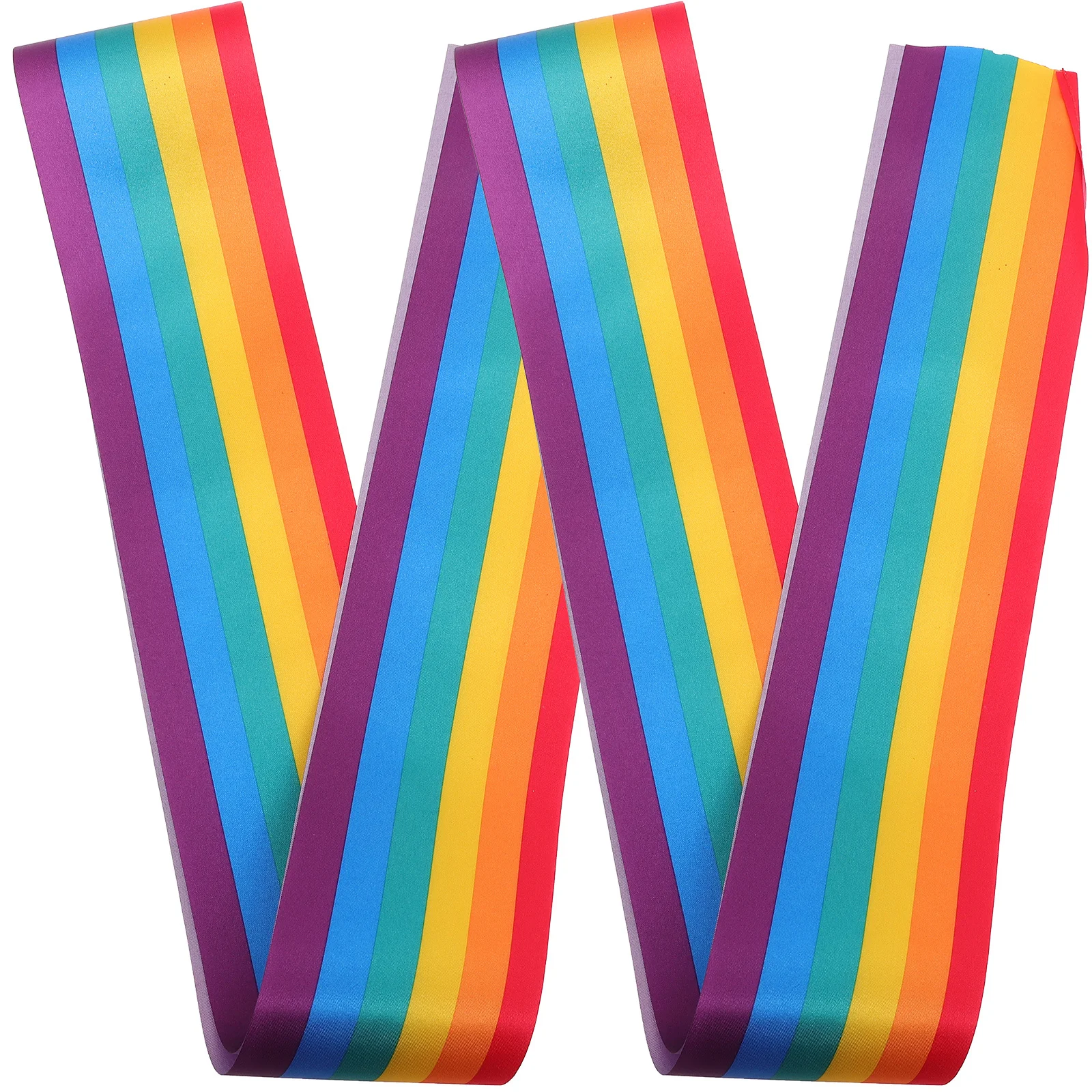 

2 Pcs Rainbow Satin Sash Sashes for Pageants Clothing Accessories Party Women Costumes &