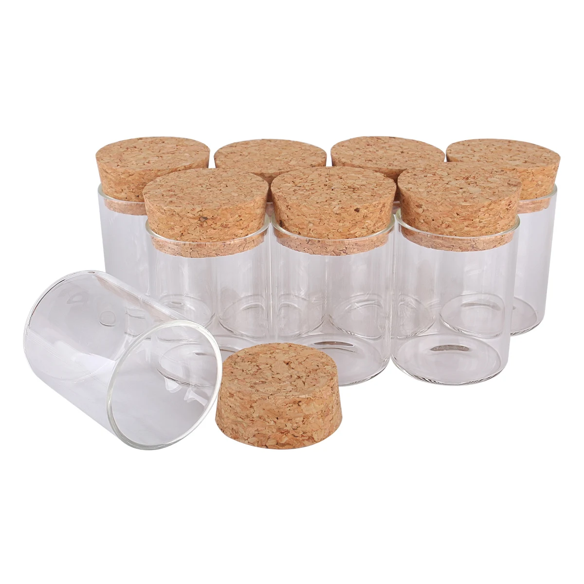 12pcs 50ml size 47*60mm Test Tube with Cork Stopper Spice Bottles Container Jars Vials DIY Craft