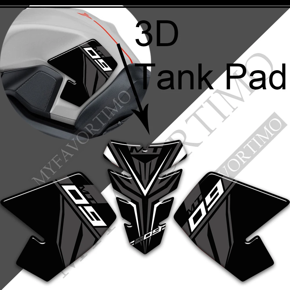 Waterproof Anti-scratch Stickers For Yamaha MT09 MT FZ 09 Tank Pad Protector Motorcycle Knee Decal Fender Windshield 2016-2021