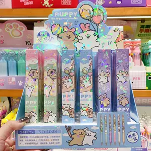 Aleatório 1 pçs maltês filhote de cachorro rolo bola caneta dos desenhos animados papelaria padrão animal 0.5mm tinta preta gel caneta crianças papelaria presente 8 principais vendas caneta cao - №7