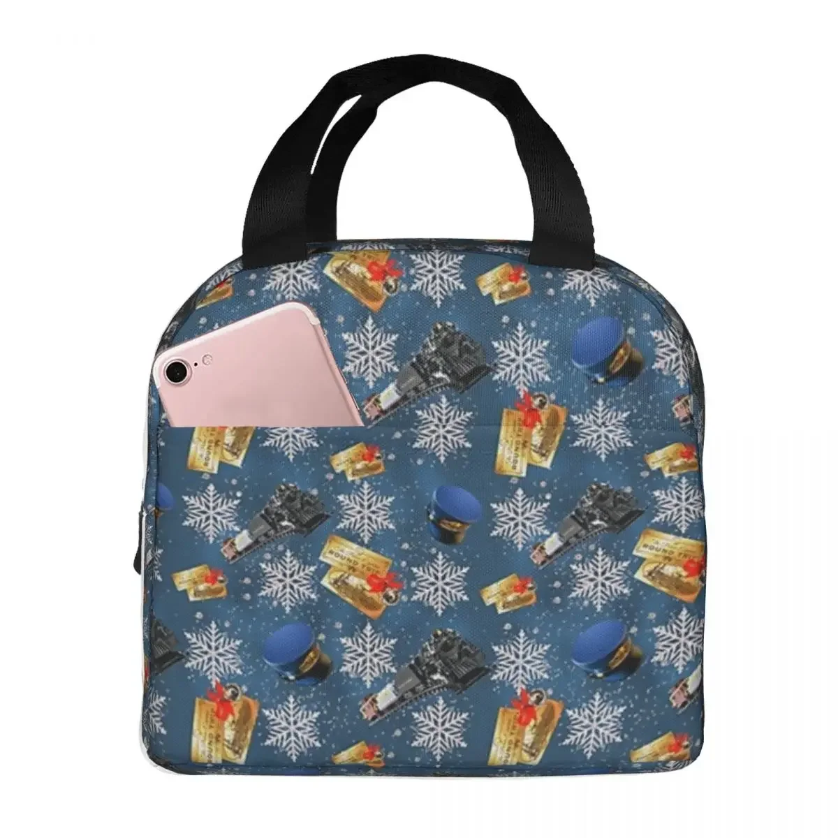 The Polar Express Lunch Bags Insulated Bento Box Portable Lunch Tote Resuable Picnic Bags Cooler Thermal Bag for Woman Girl