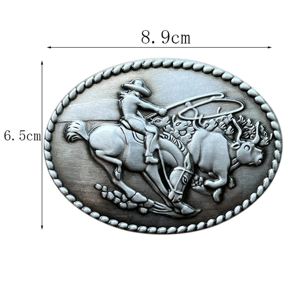Cheapify Drops hipping ovale Rodeo Roping Kuh Western Cowboys Legierung Metall Gürtels chnalle für Männer