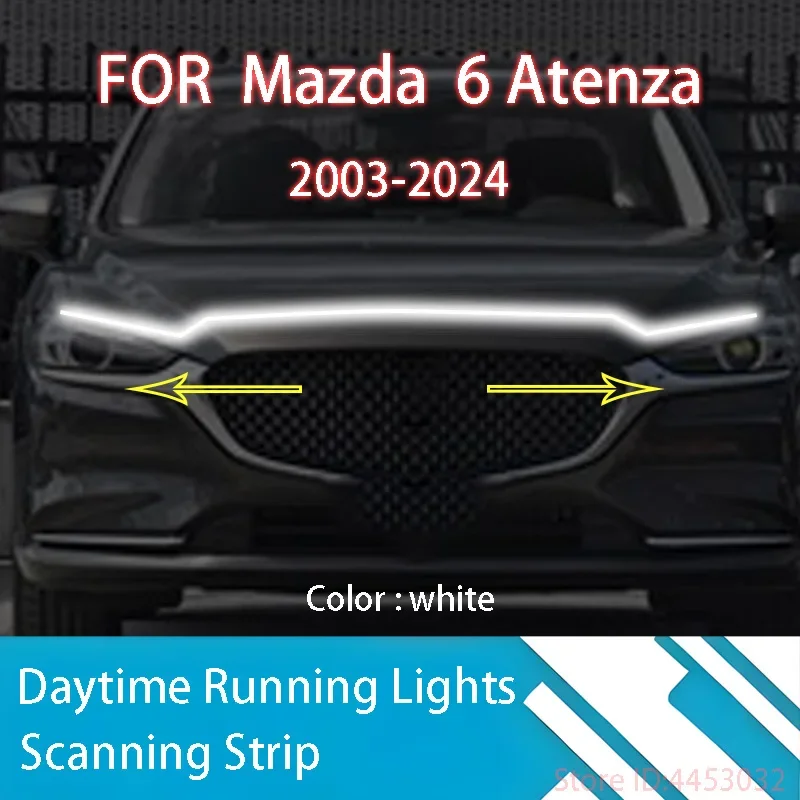 DRL Start Scan Strips Light FOR	Mazda	6 Atenza	2003-2024	  Car Hood Light   Decorative Ambient Lamp 12V 59 Inches Waterproof