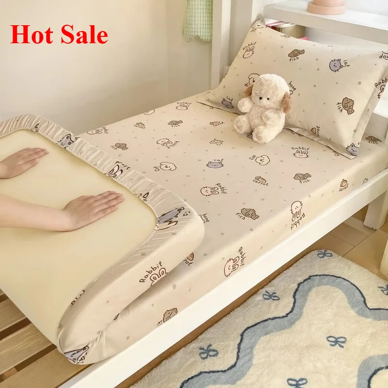 Cotton printing student dormitory bed hat series anti-mite 2-piece set single bed hat comfortable and breathable 6