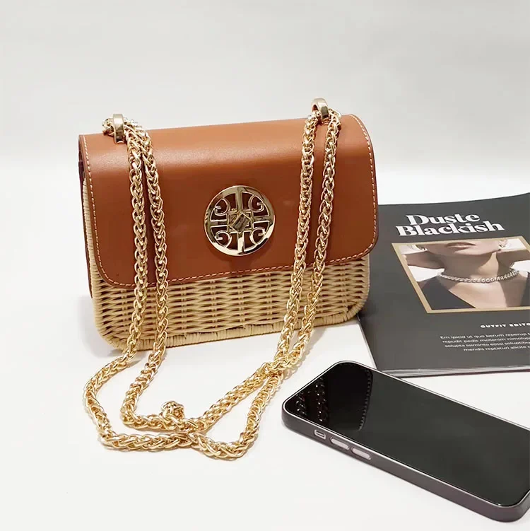

2023 new handbag rattan small bag chain bag