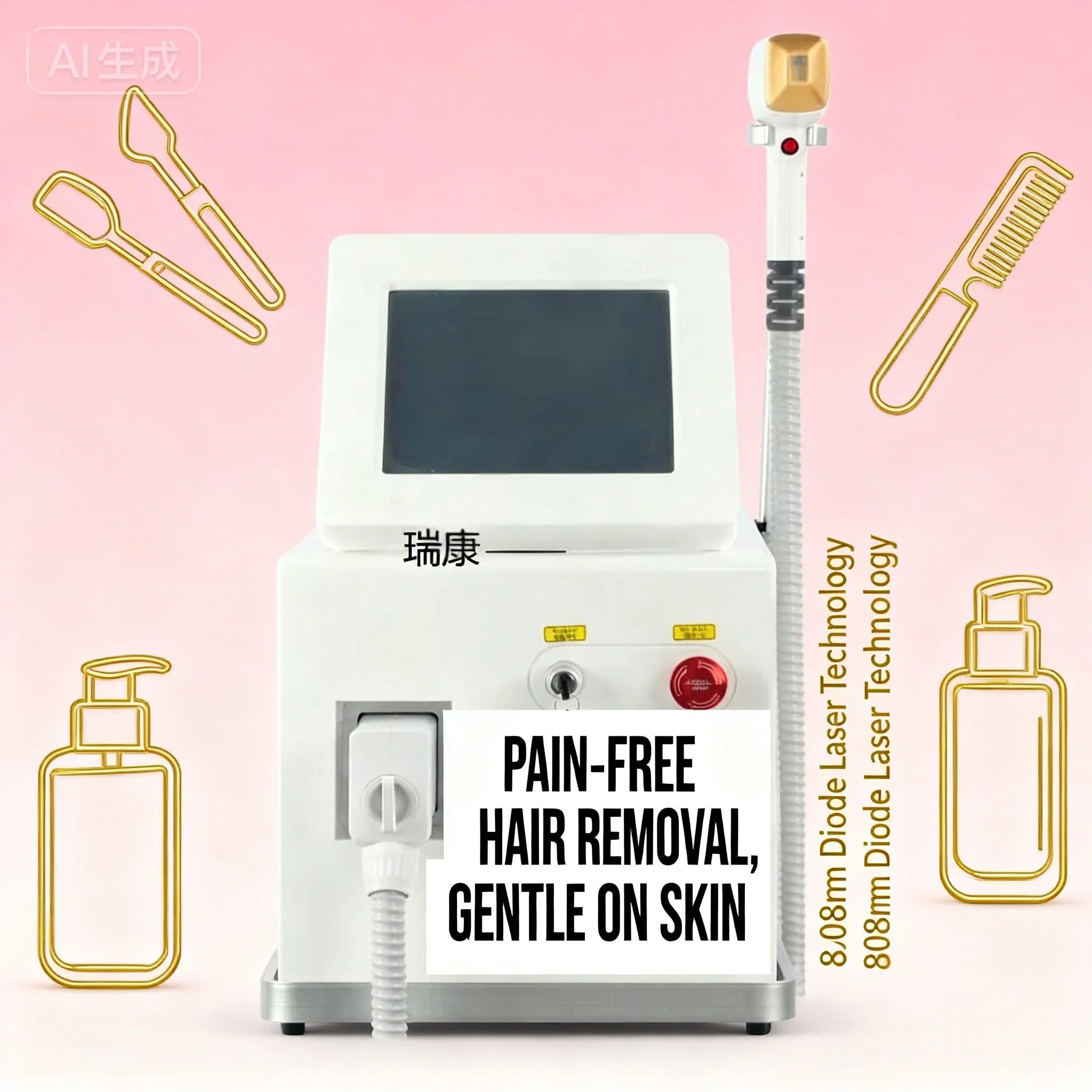 

Акция нового продукта, 3500 Вт, диодный лазер, устройство для удаления волос, 755 нм/808 нм/1064 нм, эффективная перманентная депиляция для домашнего использования 002