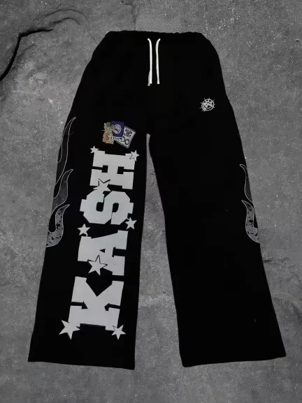 2026 Herbst Trendige High-Street Loose Straight Tube Hosen für Männer, Frauen und Kinder, Lässige Bedruckte Loose-Fit Gerade Hosen – Detail 7