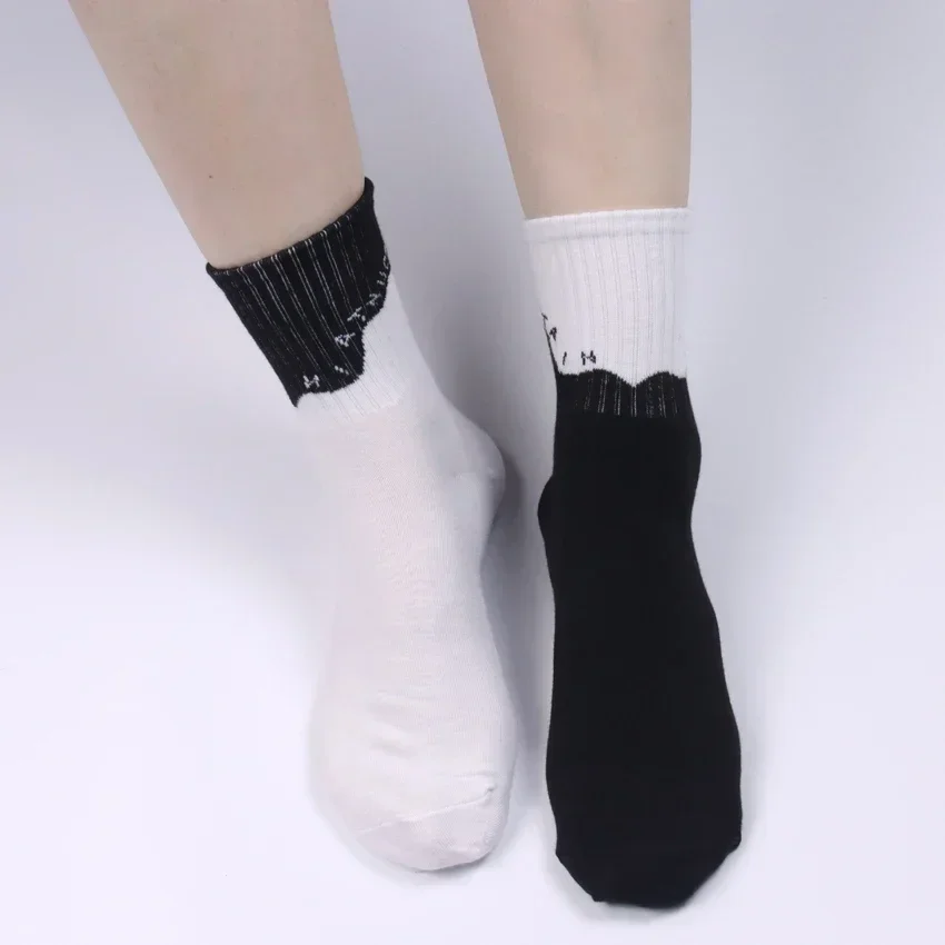 

Deodorization Fashion Socks Hip Hop Skateboard Striped Mid Tube Sock Solid Color Breathable Cotton Socks For Women Cute Sock