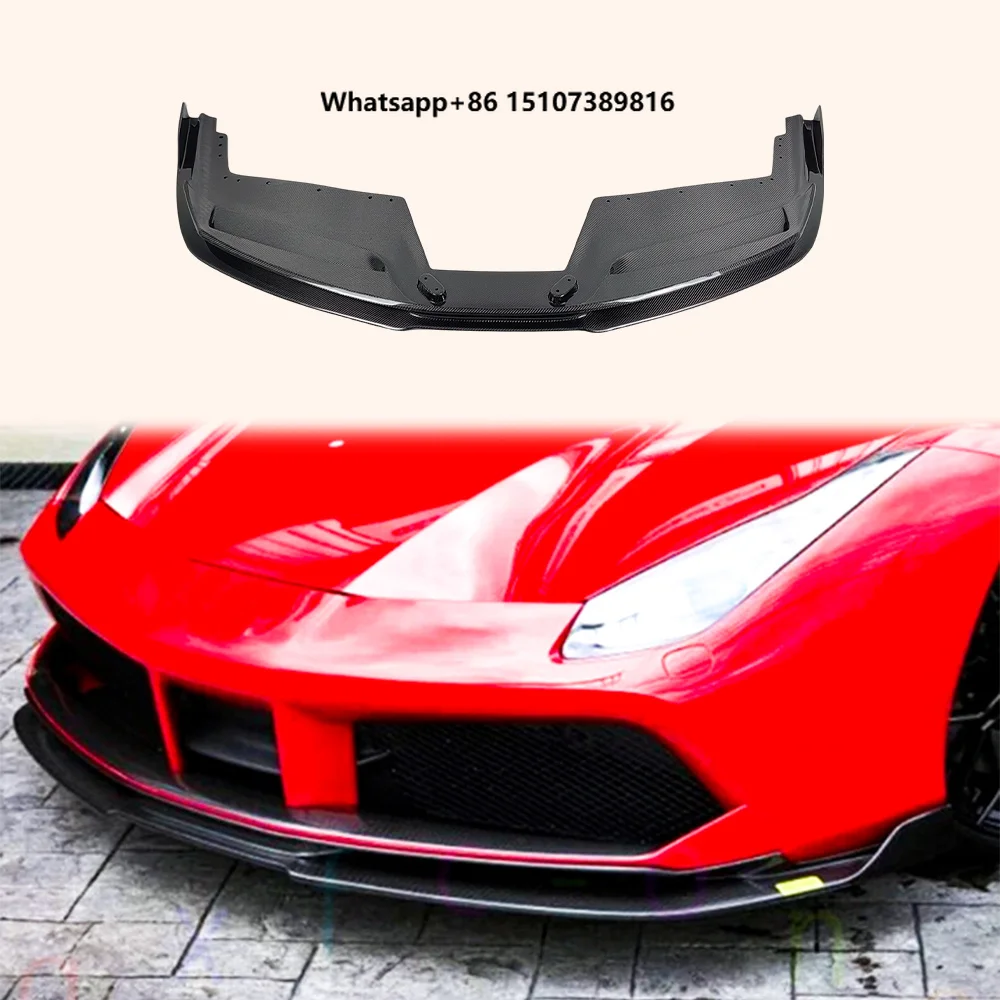 For 488 Spider 2015-19 Carbon Fiber GTB Style Front Bumper Lip Splitter