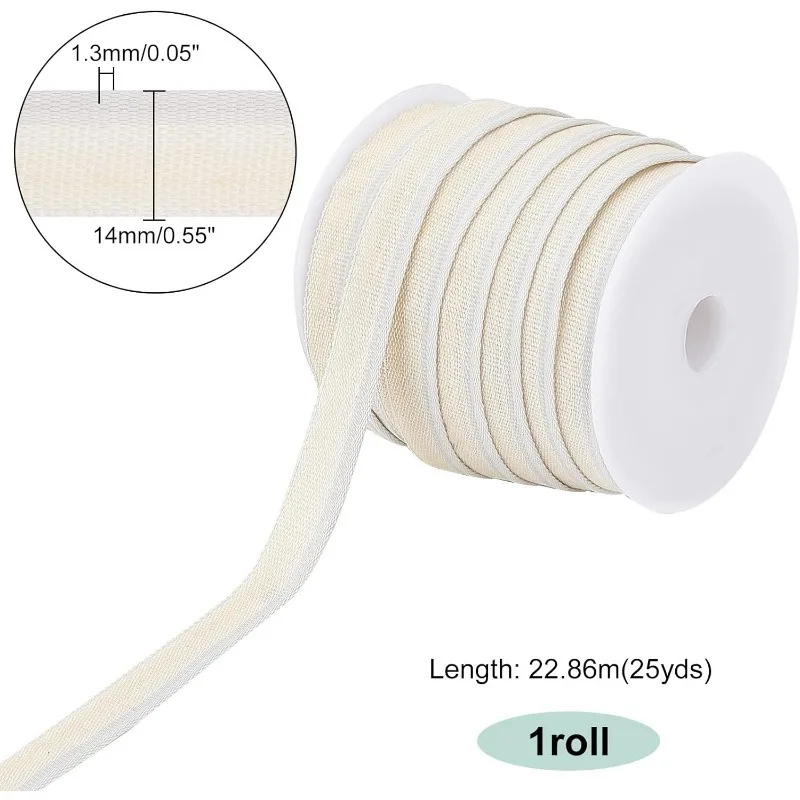 25 Yards Book Binding Headbands Endbands 1/2 Inch/14mm Flat Book Binding Ribbon Bookmaking Headbands for Beginners Bookbinding