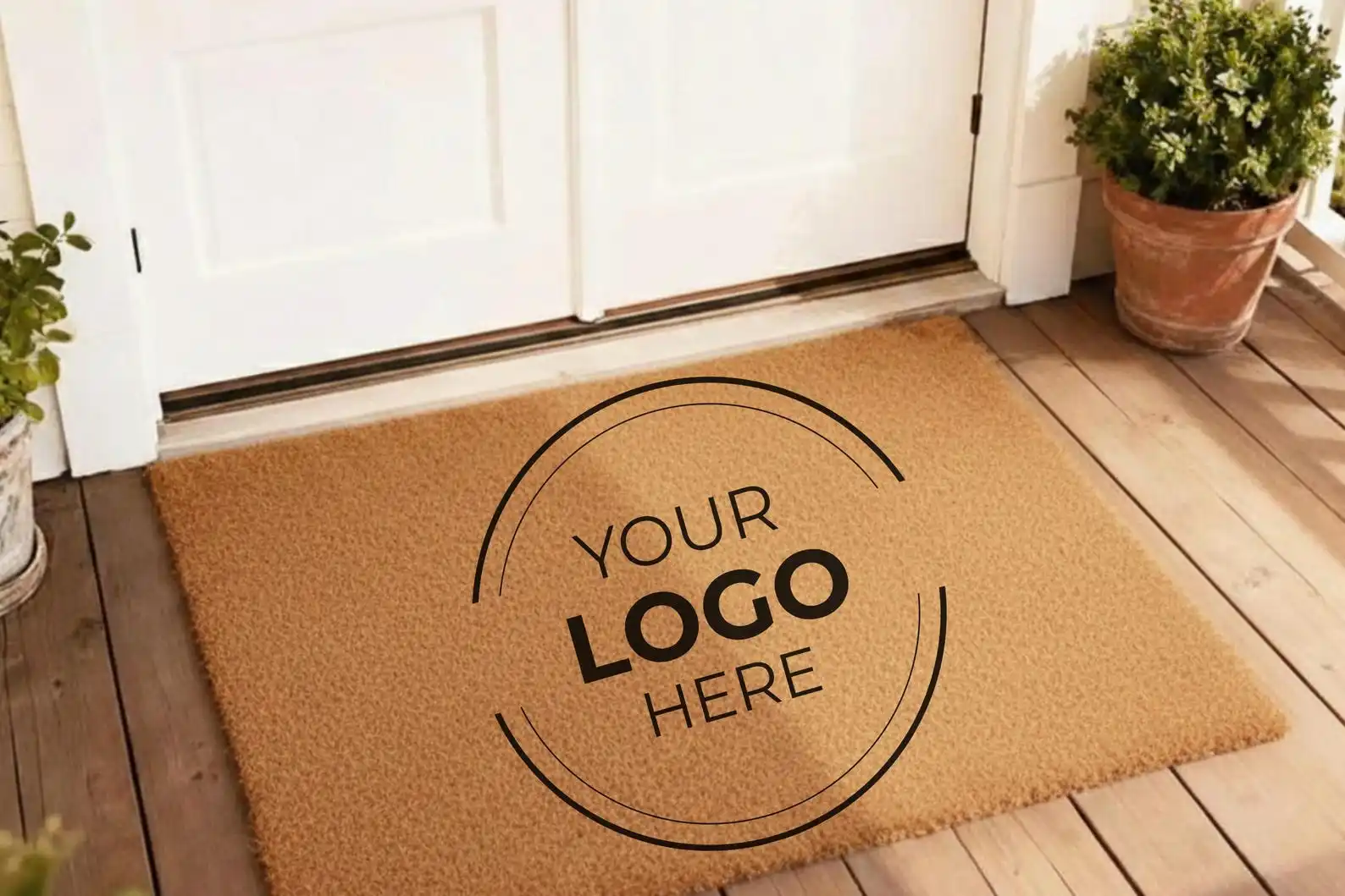 Business Brand Logo Design Welcome Doormat Personalized Company Business Branding Doormat Coir Anti-slip Absorbent Trendy Mat