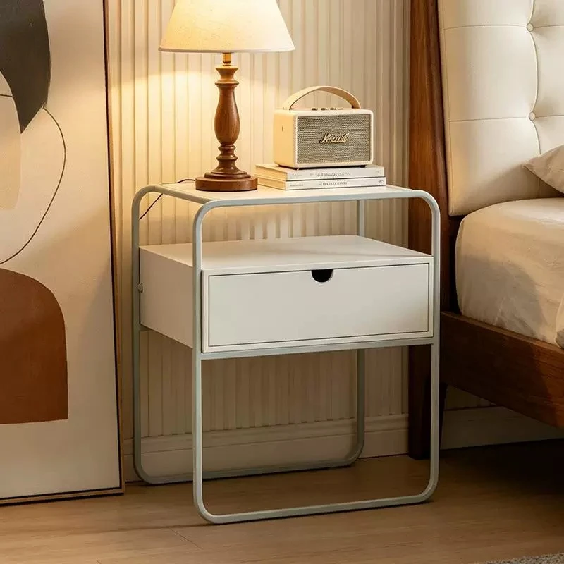 Cream style household bedroom sofa thickened multi-layer new bedside shelf light luxury craftsmanship square magazine table