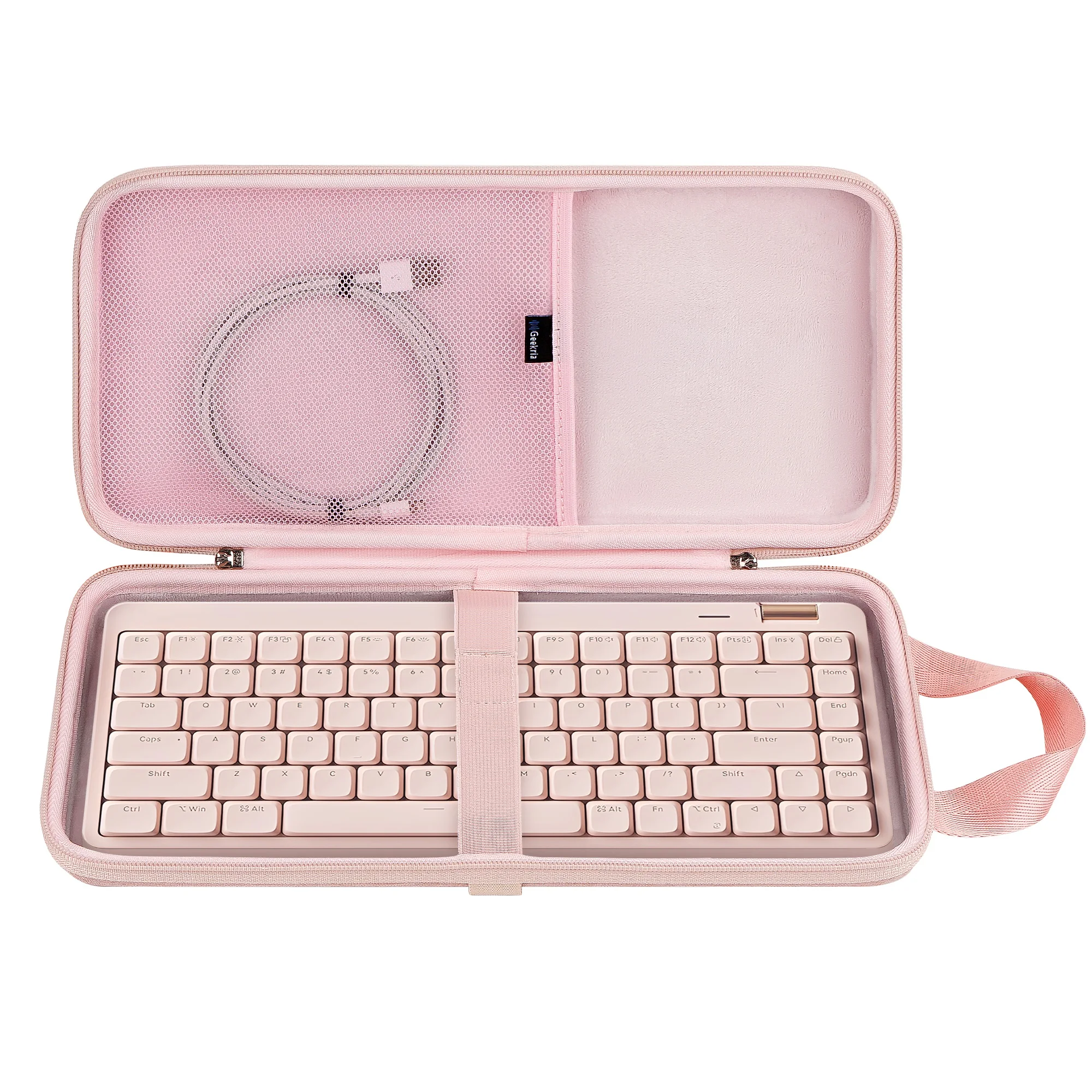 Geekria Slim Hard EVA Case for NuPhy Air75 V3 Logitech MX Mechanical Mini LOFREE Flow84 Flow Lite 84 84 Keys Keyboard Pink
