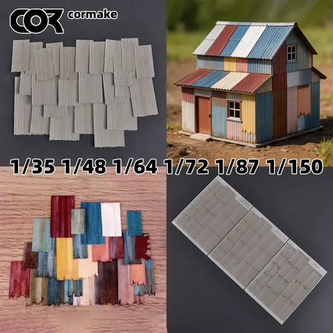 Model Kit Architectural Materials Assembly Architectural Model Building Materials Corrugated Metal Sheet Diorama Scale Model Kit 1/35 1/48 1/64 1/72 1/87 1/150