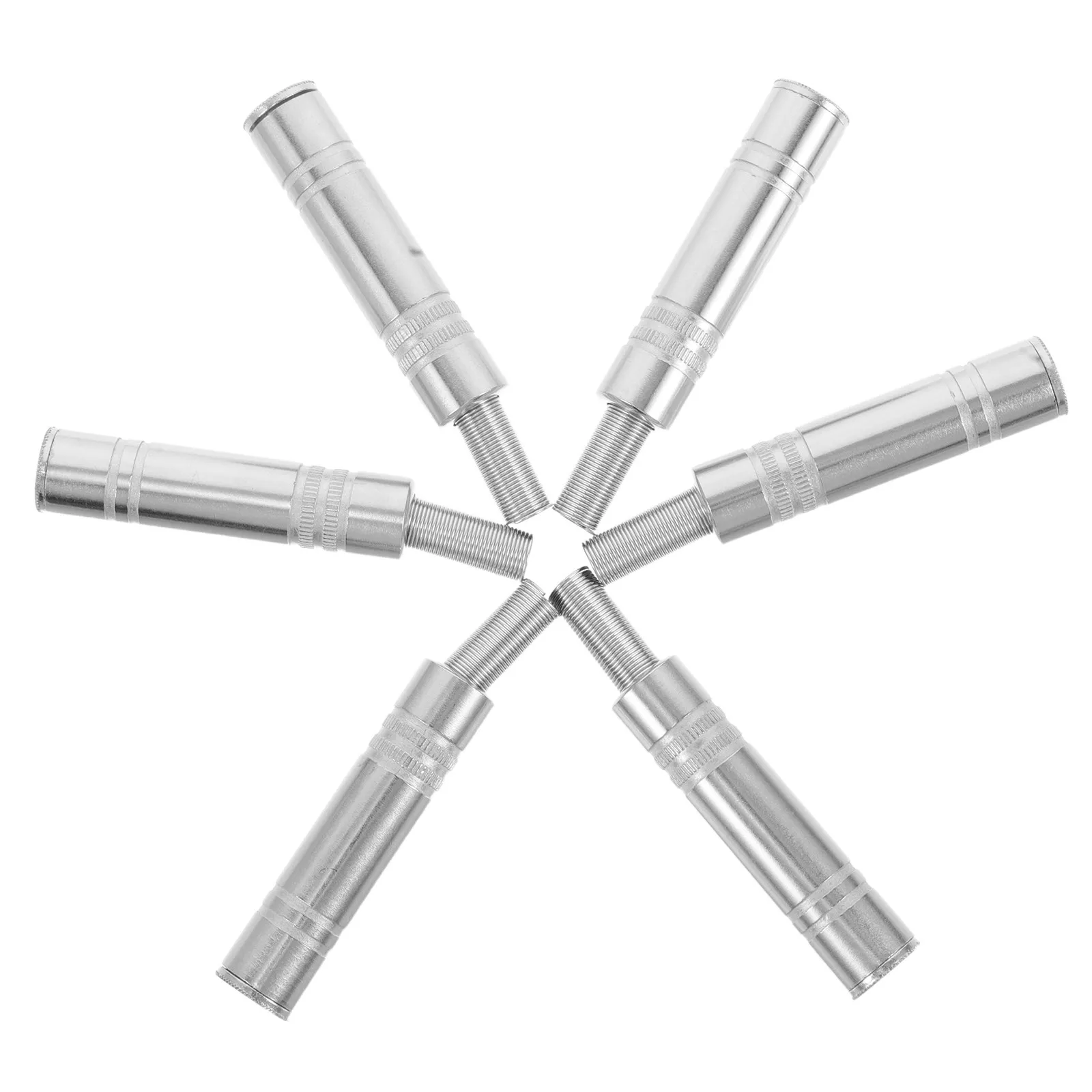 6Pcs 6.35mm Stereo Jack Female to Female Audio Connector Precision Engineered Metal Housing for Studio Recording Live Sound