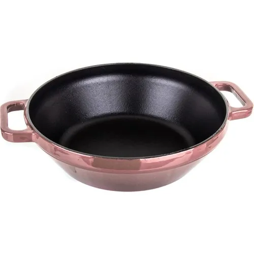 Aryıldız Cast Iron Wok Frying Pan 28 Cm Rose Gold