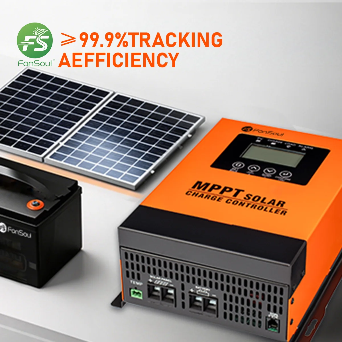 Fonsoul 30A 60A 120A MPPT Solar Charger Controller 230VDC for 12V 24V 48V 60V 72V 96V Lead Acid Lithium Battery WiFi Monitoring
