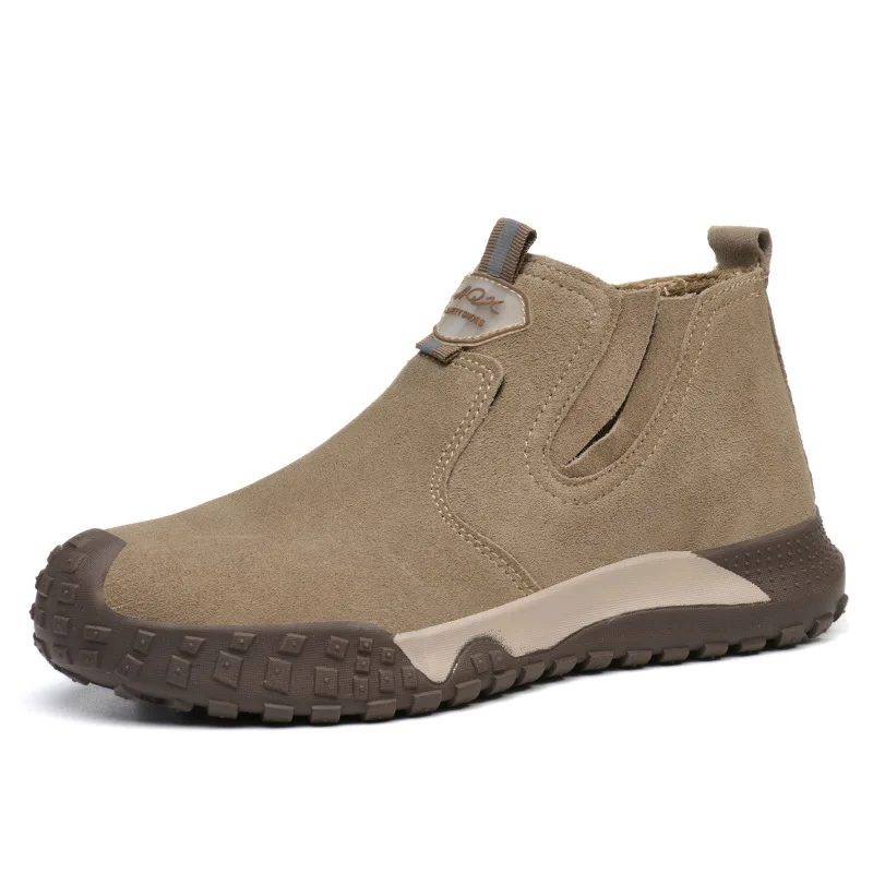 men fashion steel toe covers work boots outdoors worker safety shoes cow suede leather welding ankle botas security footwear man