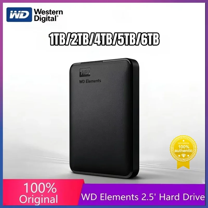 WD Elements 2.5" External Hard Drive Portable Western Digital USB 3.0  4TB External HDD Hard Disk For Desktop PC Laptop