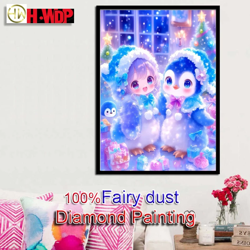 

100% Fairy Dust Diamond Painting Kit Cartoon gift Picture Square Diamond Embroidery Cross Stitch Diamond Art Full Crystal Decor