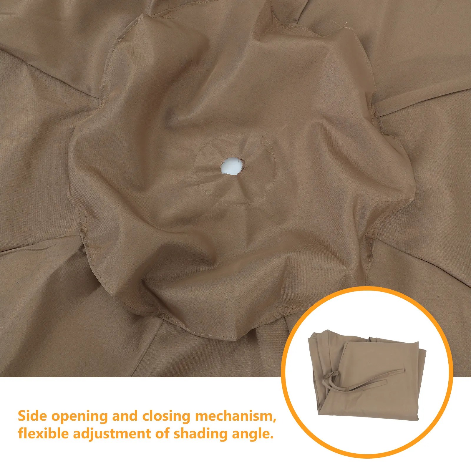 8 Ribs 2.7m Waterproof Patio Umbrella Replacement Canopy Outdoor Shade Cloth for Garden Yard Beach Market Umbrella Fabric