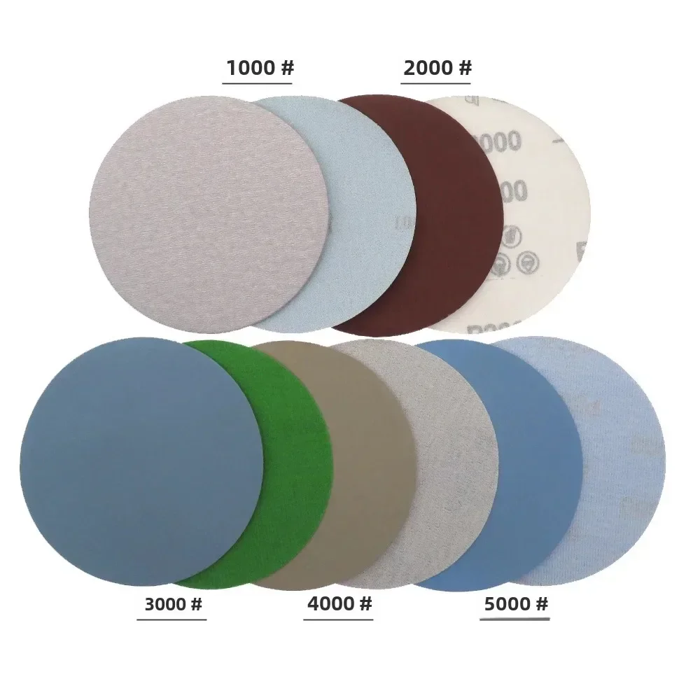 5 Zoll Klett-Schleifpapier-Set, 25 Stück, verschiedene Körnungen 1000-5000, für Autoschleifen, Holzmöbel, Jade, Bootspolieren