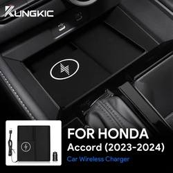 For Honda Accord 10th 11th gen 2018-2020 2021 2022 2023 2024 15W Wireless Charger Board Fast Charging Holder Car Accessories