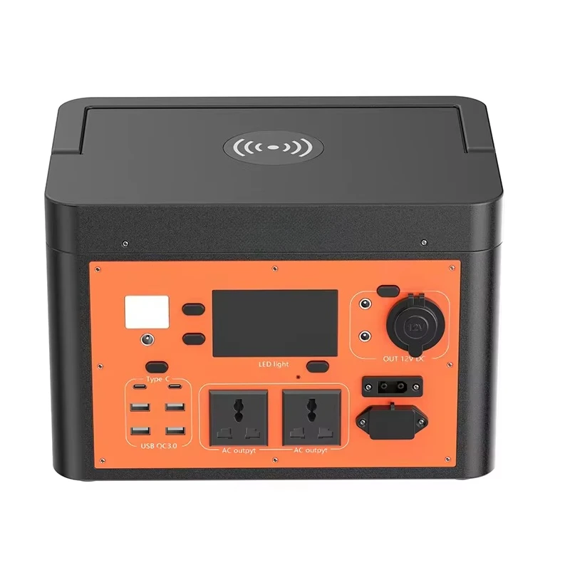 

Portable 1000W/2000W outdoor power station Easy to carry design for emergency camping Rechargeable solar panels Car flashlight