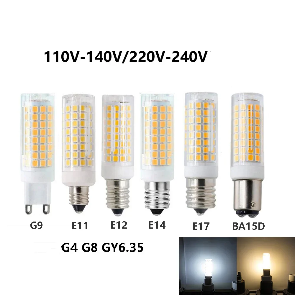 Led Corn Lamp G9 E11 E12 E14 E17 BA15D G4 G8 GY6.35 white warm white 10W 102LEDs 110V 220V LED bulb