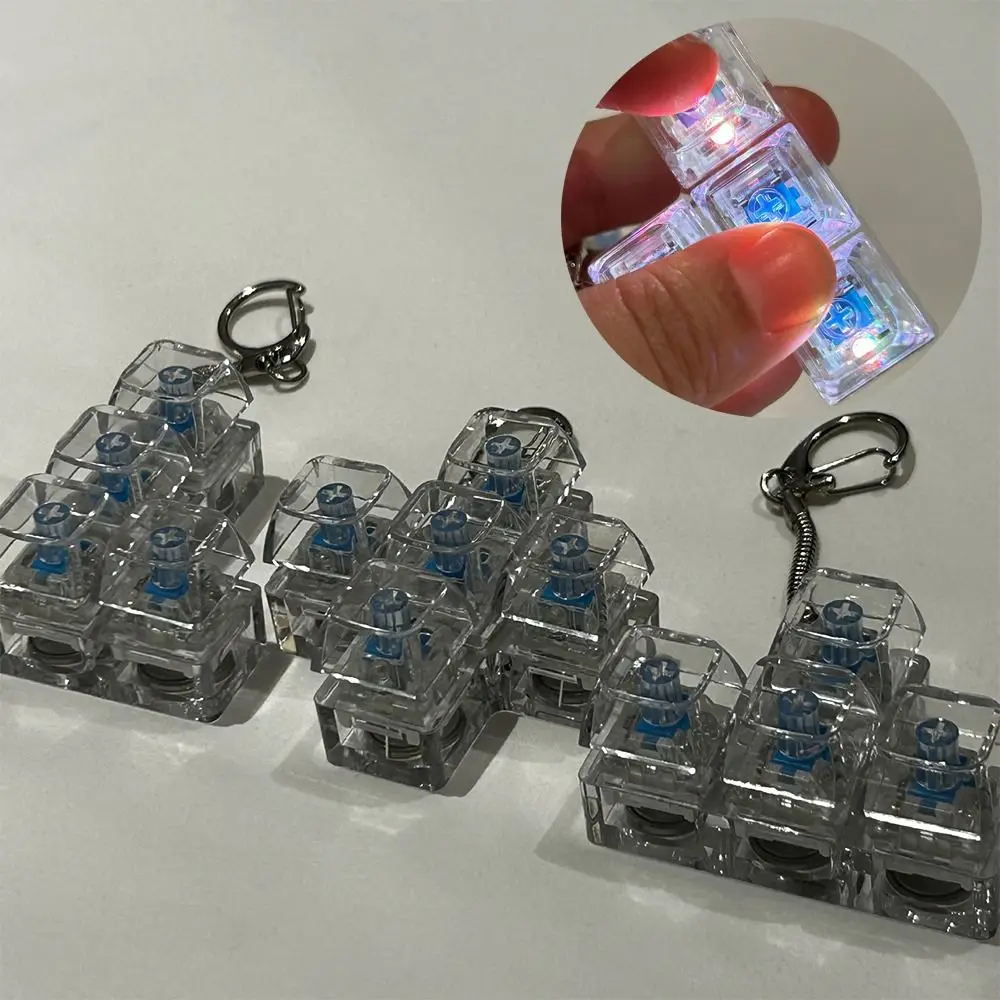 Relaxing 4/5 Keys Finger Keyboard Button Keycap Gadget Fidget Keychain Pass The Time Stress Relief Pinch Toy Adult