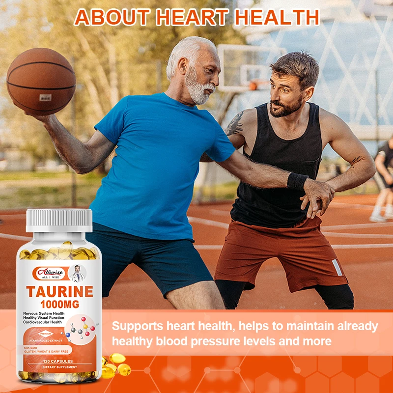 Alliwise Taurine Capsules Regulating the Nervous System Protecting the Retina Balanced Rhythm Heart Health-Amino Acid Supplement