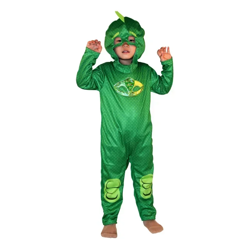 Blue Red Green Jumpsuits Cartoon Pj Cosplay Costume with Mask Night Hero Halloween Birthday Party Dress Sets Christmas Costumes view 5