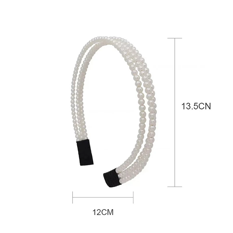 

[Y]Women Three Layers Pearls Hair Bands Elegant Sweet Headband Hair Hoop Head Band Korean Handmade Wedding Gift Hair Accessories