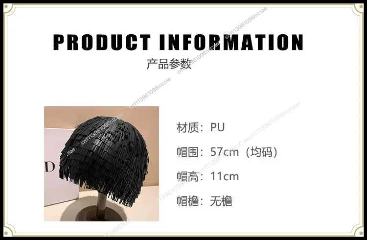 Fringed Headgear Hat for Women, Punk Trendy Streetwear Avant Garde Imitation Head Wig