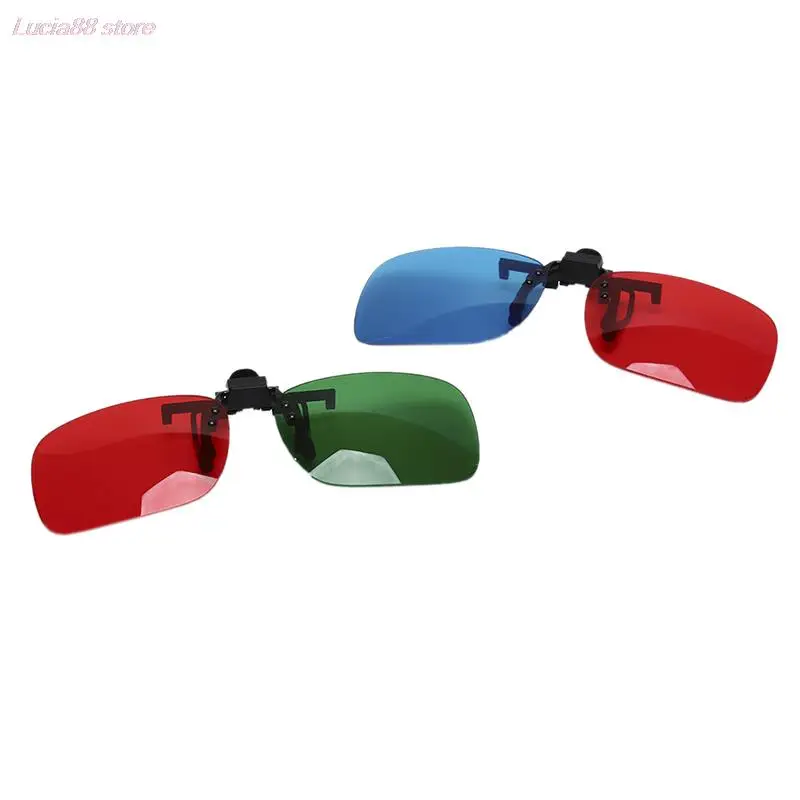 1/2PC Red Blue Green 3D Glasses Black Frame For Dimensional Anaglyph Movie TV