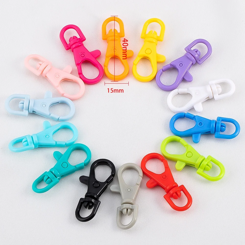 Multi-colors Mixed Plastic Snap Lobster Clasp Hooks for Jewelry Making