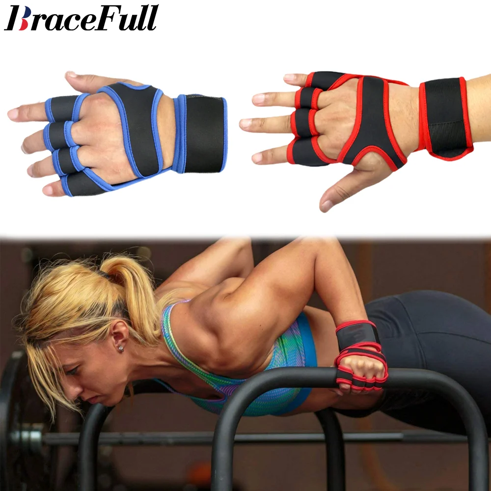 

1Pair Cross Training Gloves Wrist Support Fitness WOD Weightlifting Gym Workout Ventilated Men Built-in Workouts Women Exercise